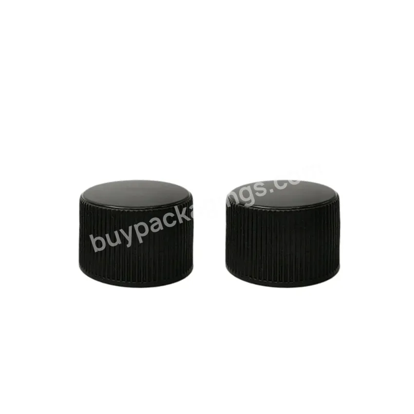 Hot Solid Black Smooth Wall Plastic Screw Cap 24/410