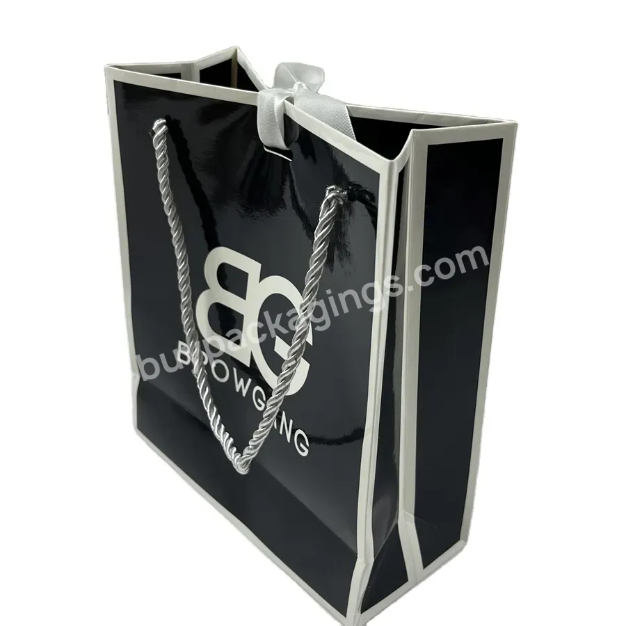 Hot Stamp Foil Custom Bag Print Logo Luxury Fancy Gift Paper Packaging Custom Paper Bag