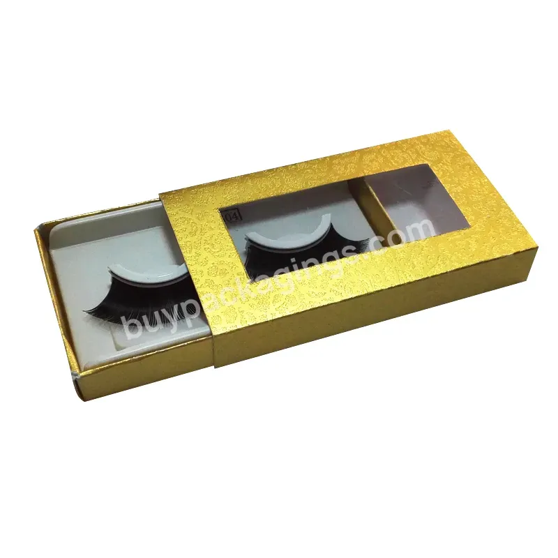 Hot Stamping Gold Foil Logo Printing Eyelash Packaging Paper Box Custom