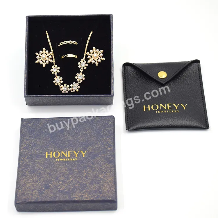 Hot Stamping Pattern Blue Gift Packaging Jewellery Two Piece Box For Necklace Earring Stainless Steel Jewelry