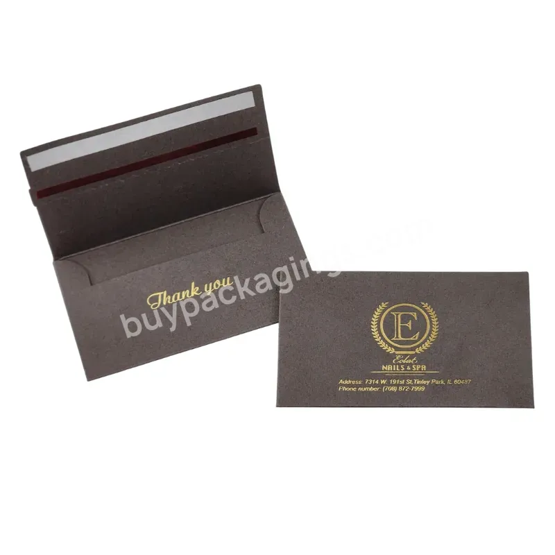 Hot Stamping Uv Hot Sale Black Vip Credit Card Membership Free Gift Kraft Paper Card Box Envelope For Card Packaging