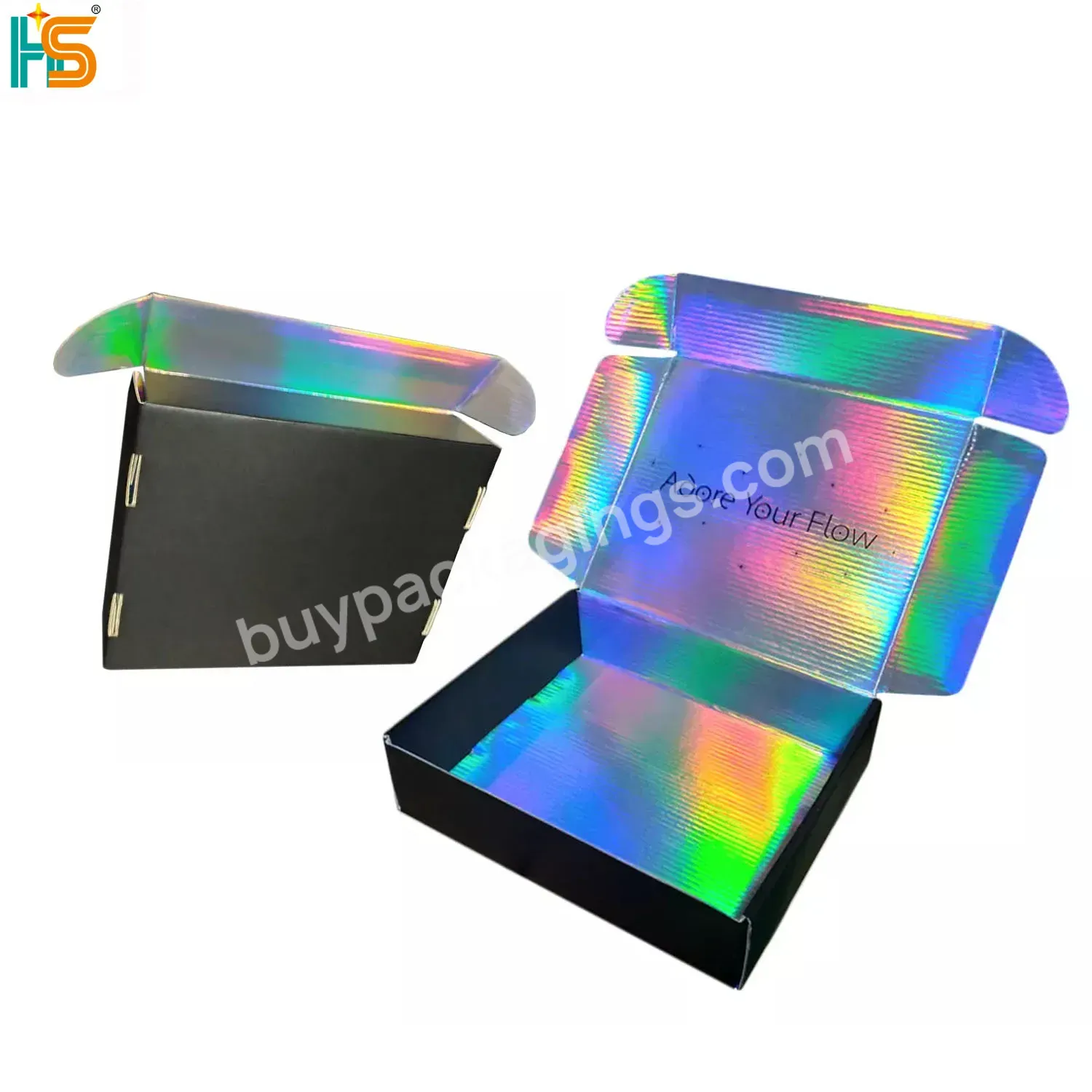 Hot Trending Skincare / Beauty / Cloth Pink Delivery Mailing Packaging Box Custom Holographic Mailer Box For Shipping