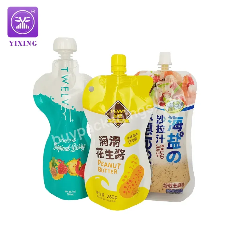 Hotsale Manufacturers Minfly Digital Printing Custom Special Shape 50ml60ml Doypack Juice Peanut Butter Packaging