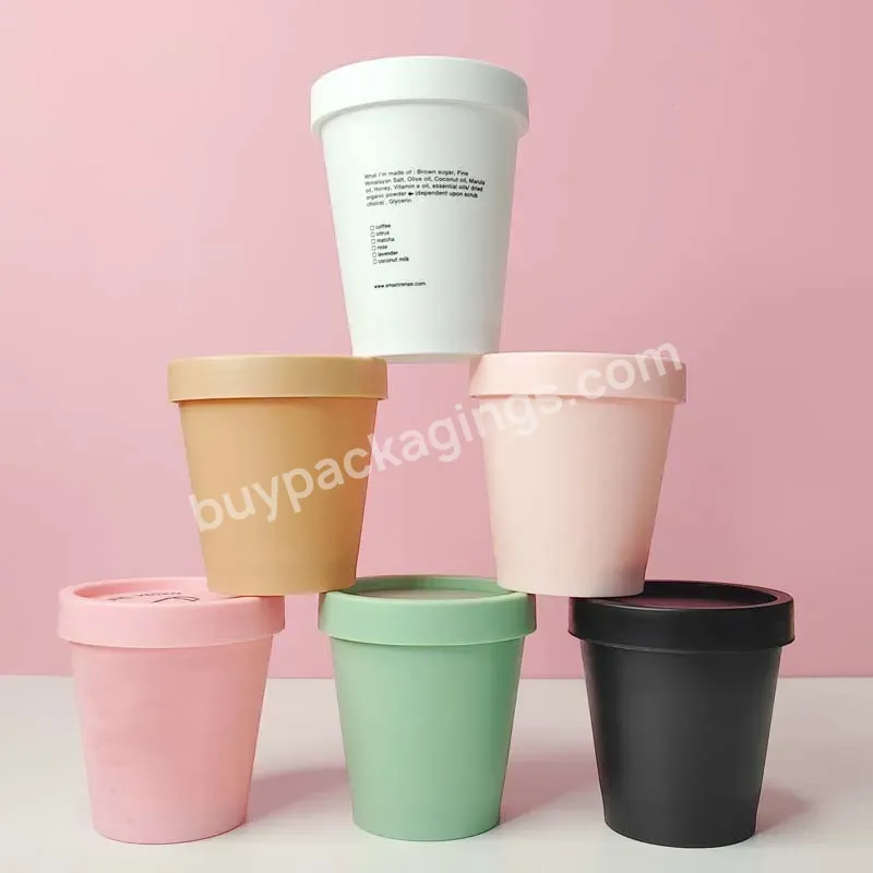 Ice Cream Jar Food Grade Plastic Cosmetic Container Lotion Cream Hair Conditioner Scrub With Lids