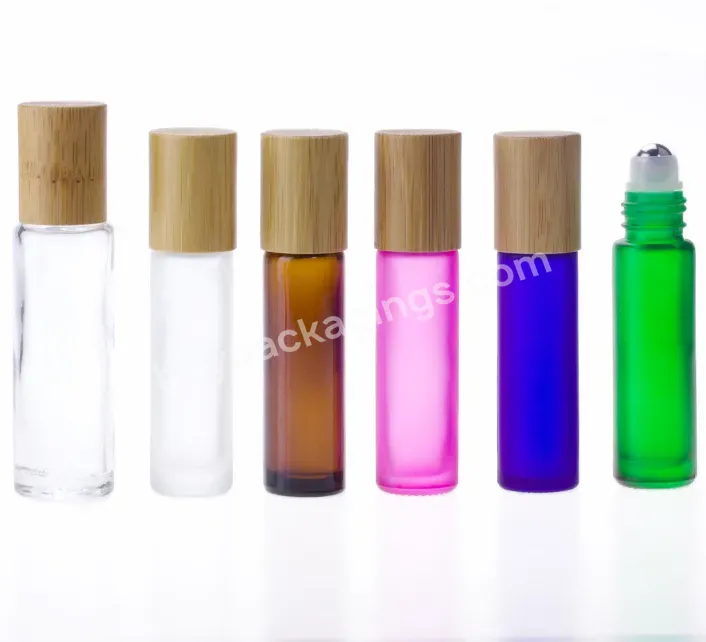 In Stock !10 Ml Essential Oil Perfume Glass Roll On Bottles With Bamboo Lid