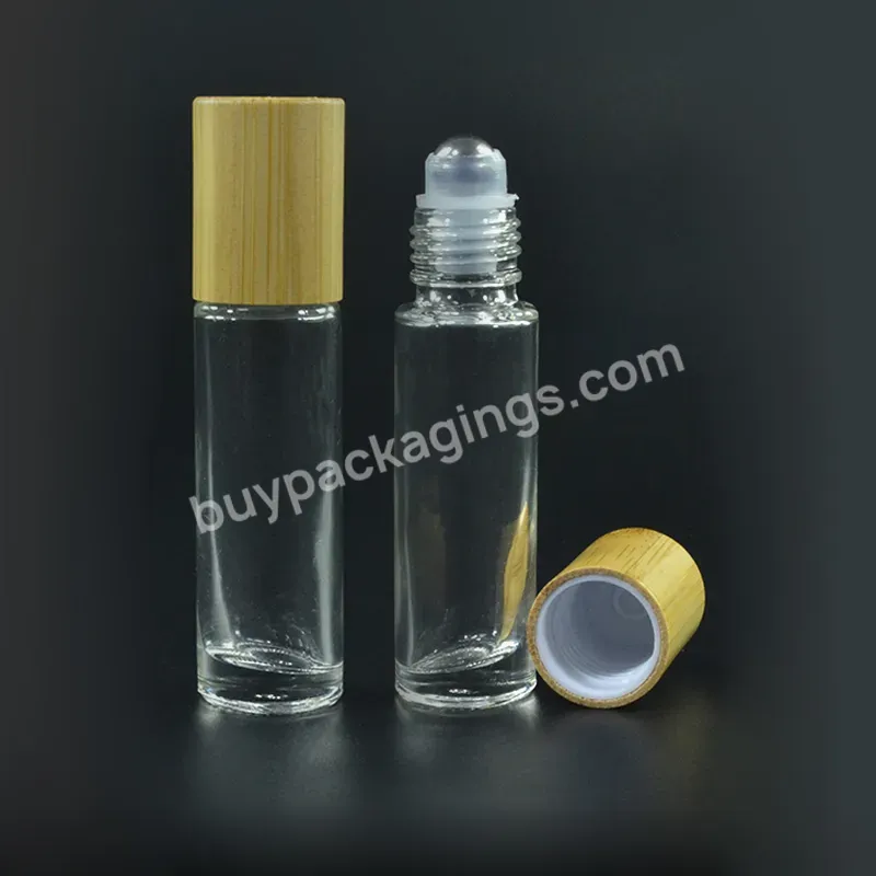 In Stock !10 Ml Essential Oil Perfume Glass Roll On Bottles With Bamboo Lid