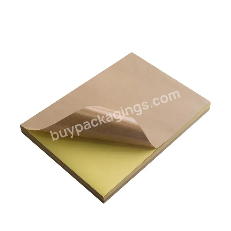 In Stock 100 Sheet/pack Kraft Vinyl Sticker Coated Paper A4 Size Printable