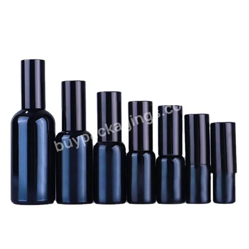 In Stock !100ml Empty Glass Spray Perfume Bottle Shiny Black Spray Bottle