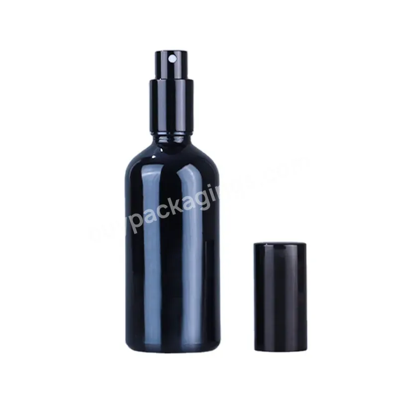 In Stock !100ml Empty Glass Spray Perfume Bottle Shiny Black Spray Bottle