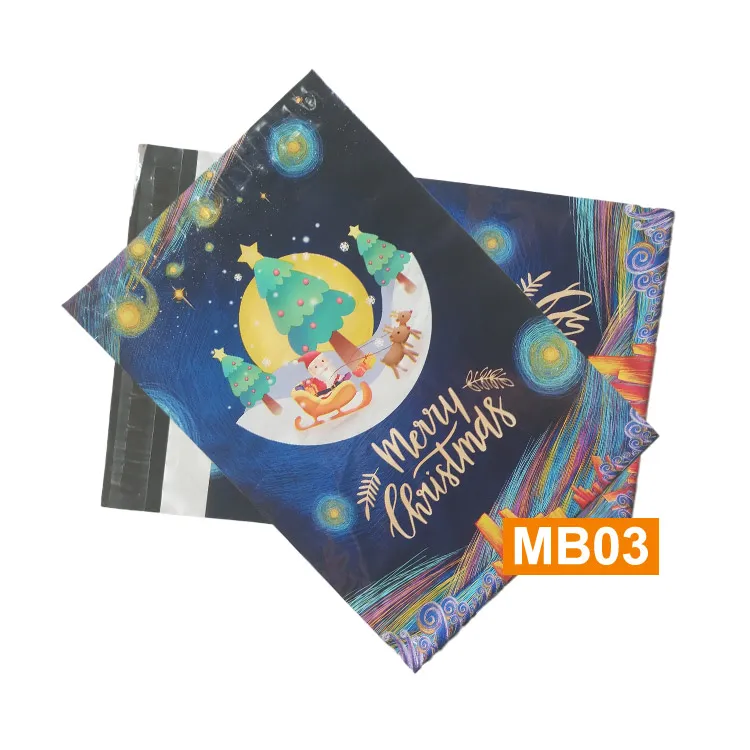 In Stock 10*13inch Christmas Colorful Self Seal Plastic Shipping Poly Mailers Mailing Envelopes Bag