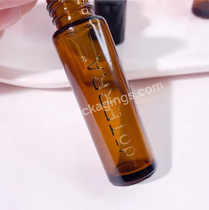 In Stock ! 10ml Amber Doterra Essential Oil Perfume Glass Roll On Bottle With Metal Roller Ball High Quality