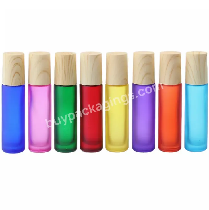 In Stock 10ml Amber Pink Green Colorful Frosted Matte Essential Oil Perfume Glass Roll On Roller Bottle