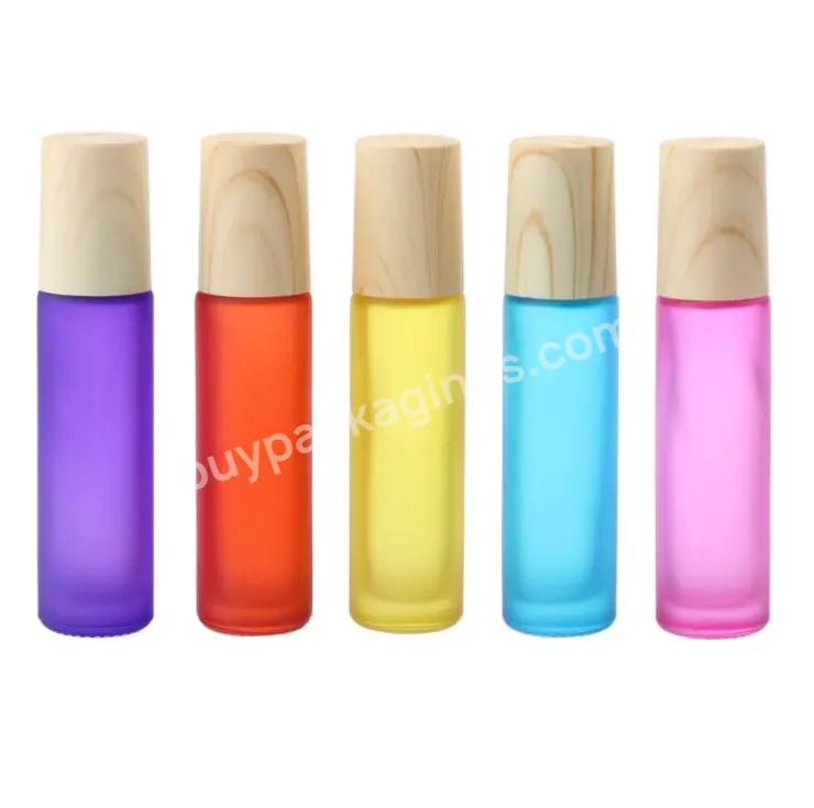 In Stock 10ml Amber Pink Green Colorful Frosted Matte Essential Oil Perfume Glass Roll On Roller Bottle