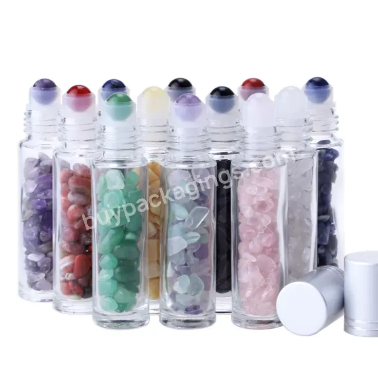 In Stock ! 10ml Gems Roll On Roller Glass Bottles For Perfume Essence Oil With Lid