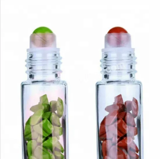 In Stock ! 10ml Gems Roll On Roller Glass Bottles For Perfume Essence Oil With Lid