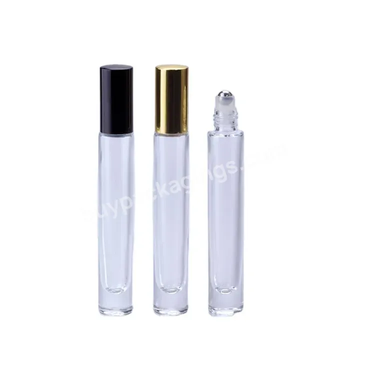 In Stock ! 10ml Long Slim Empty Glass Roll On Perfume Bottles With Roller Ball