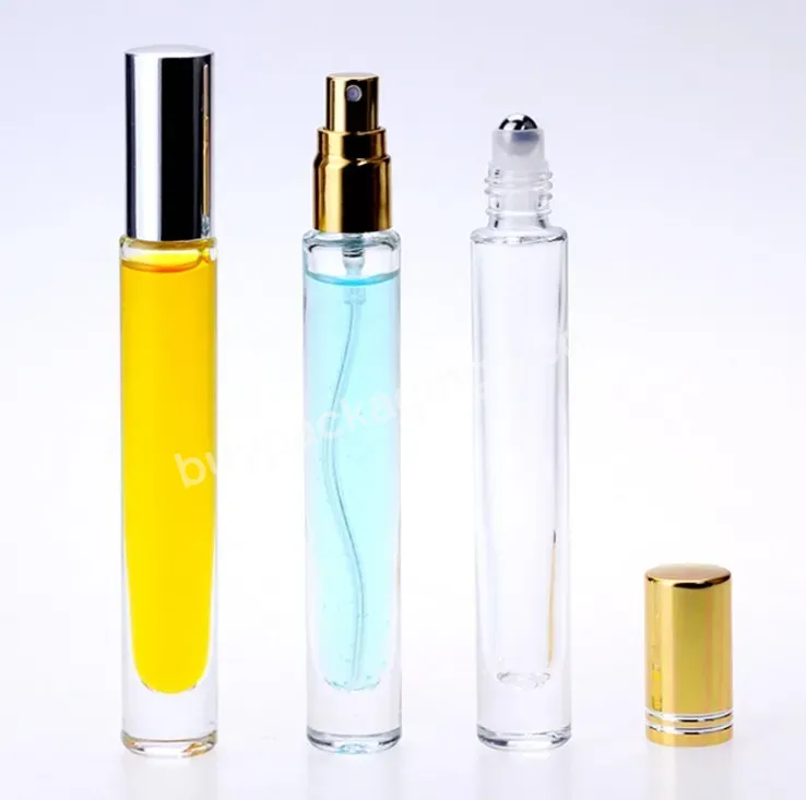 In Stock ! 10ml Long Slim Empty Perfume Glass Refillable Spray Bottles High Quality