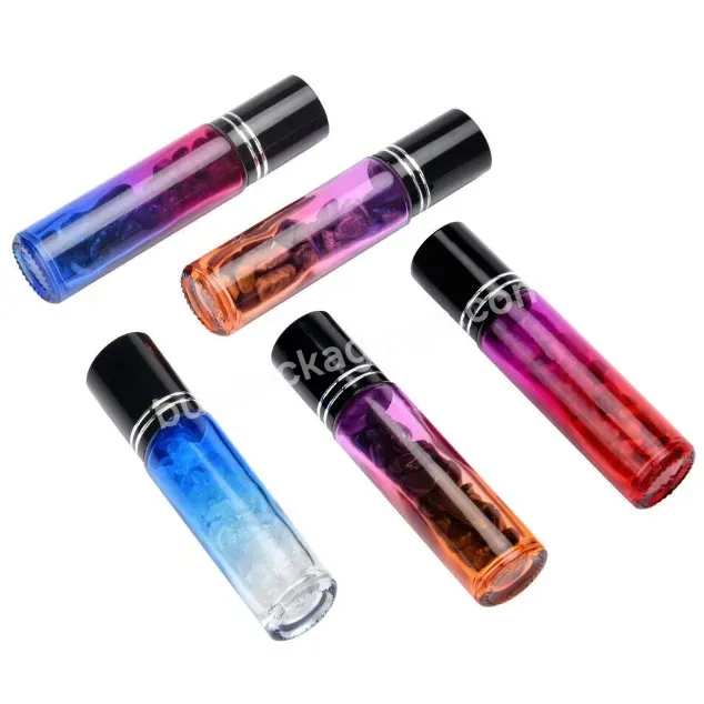 In Stock ! 10ml Portable Aromatherapy Gems Roller Rollerball Perfume Essence Oil Glass Bottle