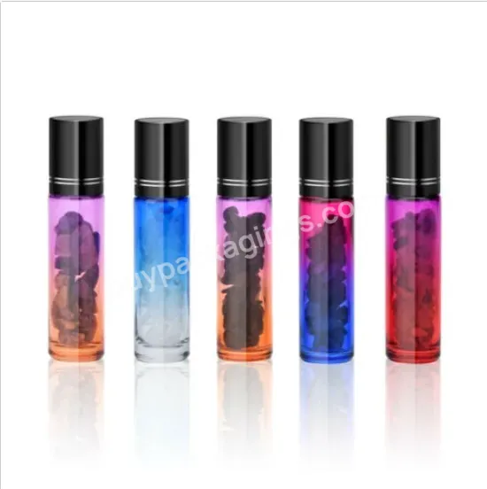 In Stock ! 10ml Portable Aromatherapy Gems Roller Rollerball Perfume Essence Oil Glass Bottle