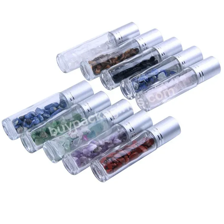 In Stock ! 10ml Semiprecious Stones Glass Roll On Bottle Gemstone In Roller Ball Bottles