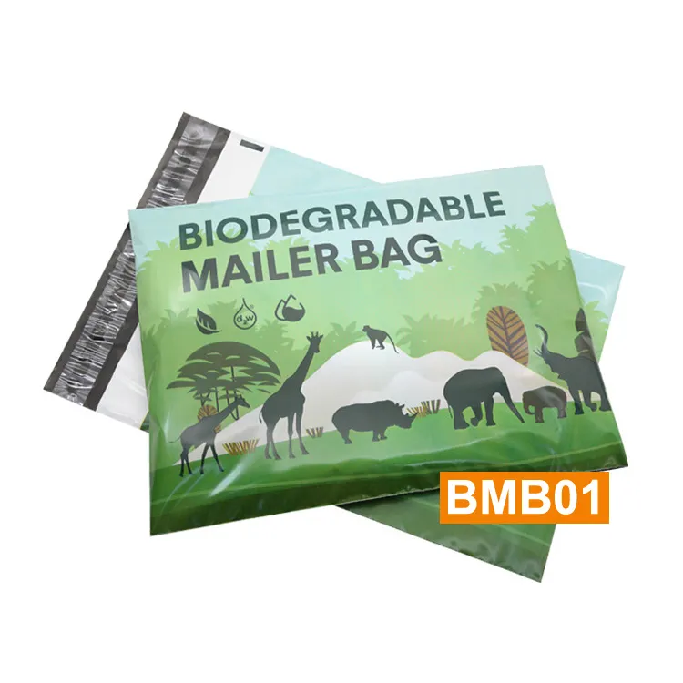 In Stock 10x13inch D2W Biodegradable Waterproof Purple Clothing Chain Packaging Secure Eco Friendly Mailing Bags