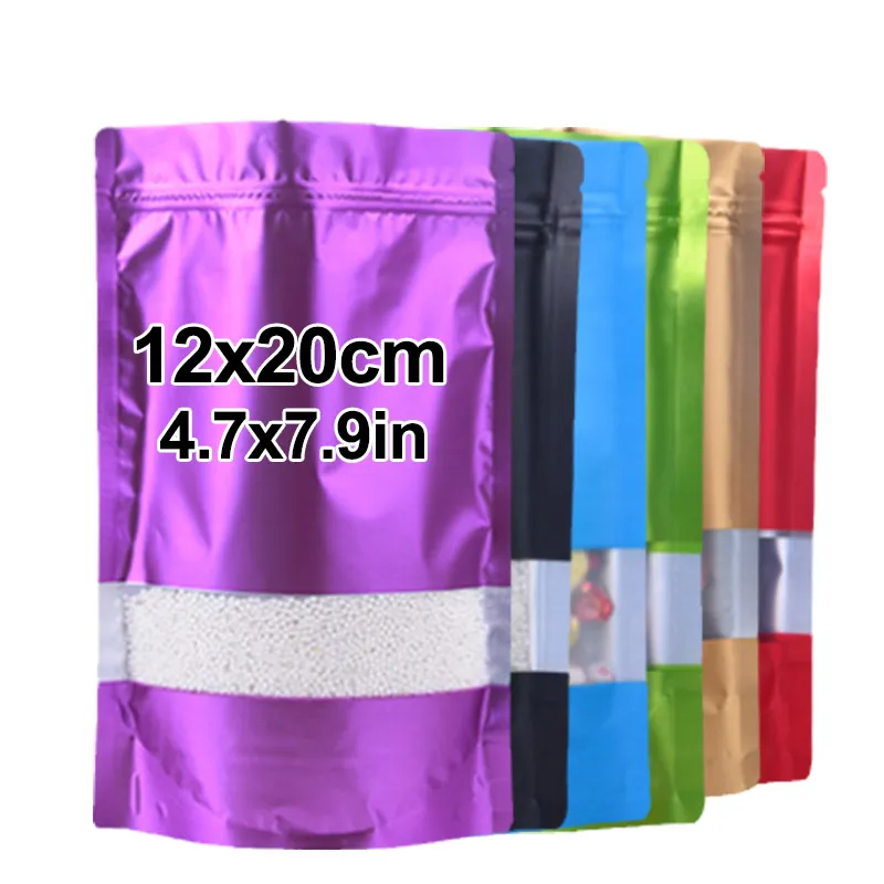In Stock 12*20cm Resealable Packing Design Ziplock Aluminum Aluminium Foil Plastic Zipper Bags For Food Packaging