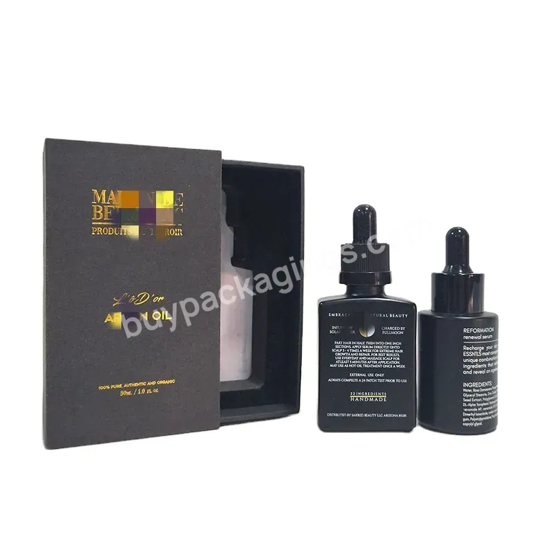 In Stock 15ml 30ml 50ml 100ml Essential Oil Matte Frosted Black Rectangle Glass Dropper Bottle With Cap