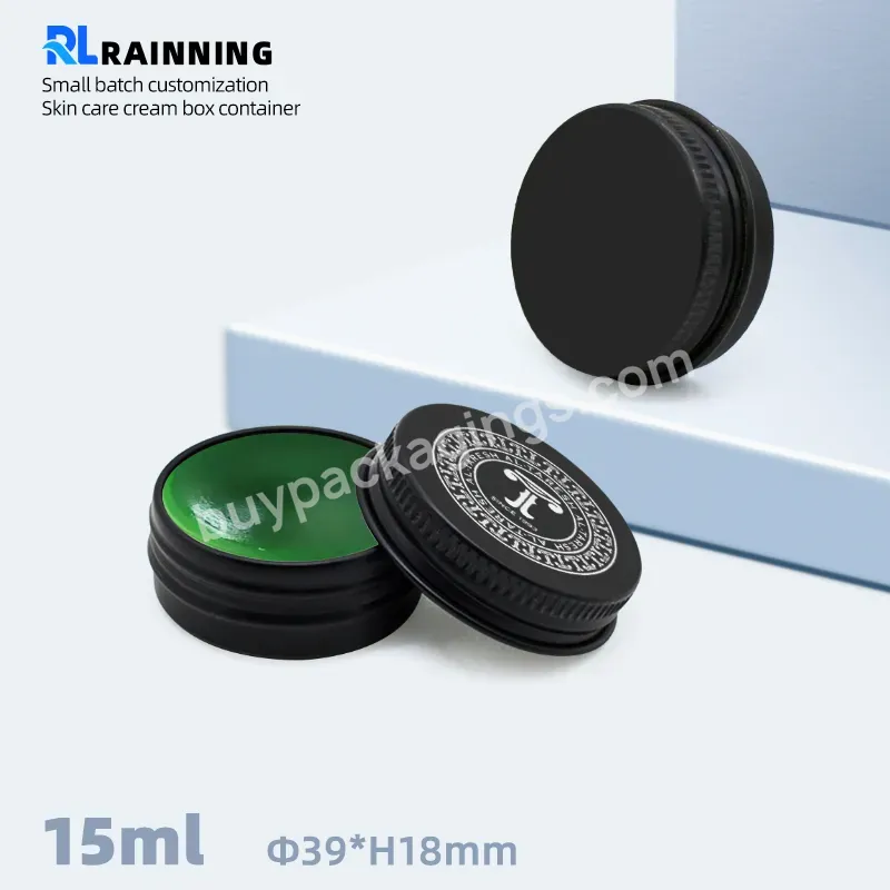 In Stock 15ml Black Aluminum Jar Metal Aluminum Tin Can For Lip Balm