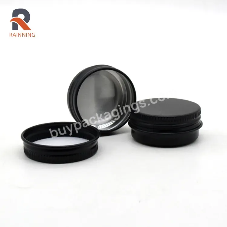 In Stock 15ml Black Aluminum Jar Metal Aluminum Tin Can For Lip Balm