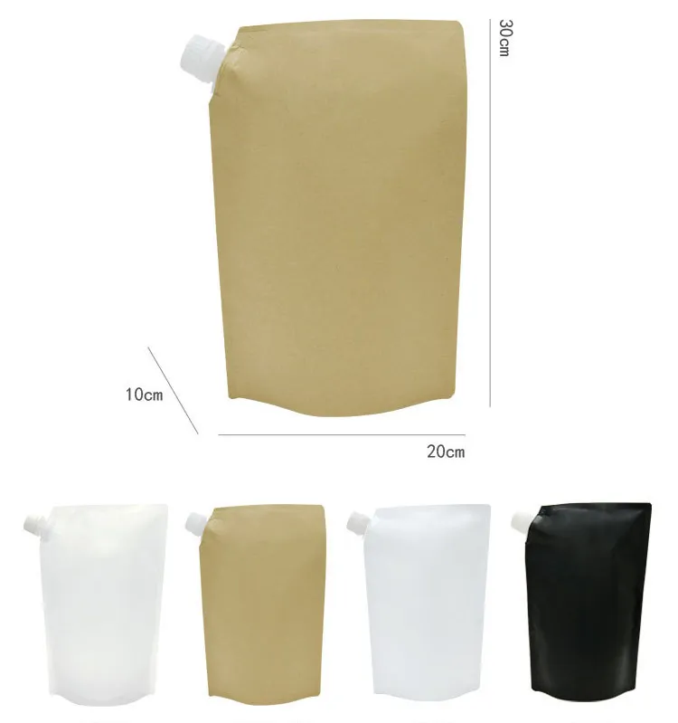 In Stock 20*30cm Aluminum Foil Packaging Large Caliber Pet Food Milk Powder Beans Screw Cap Nozzle Juice Pouch Spout Stand Bag