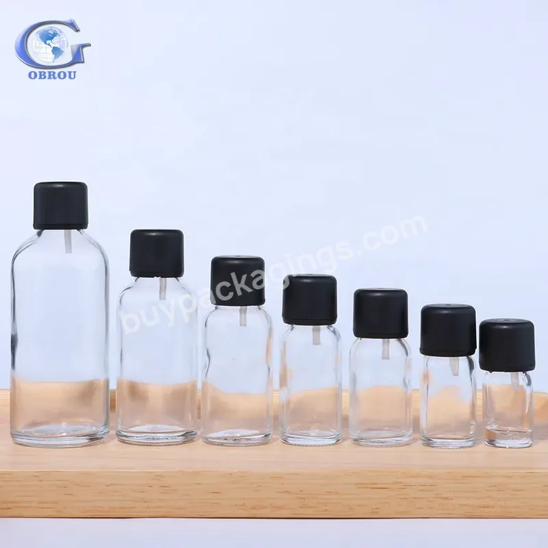 In Stock 20ml 30ml 50ml 100ml Transparent Amber Color Glass Dropper Bottle For Serum Essential Oil