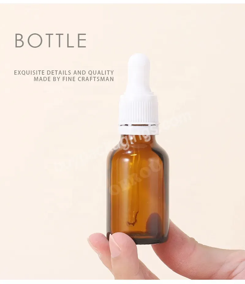 In Stock 25ml Glass Serum Bottle Amber Hair Beard Oil Glass Dropper Bottles For Skin Care