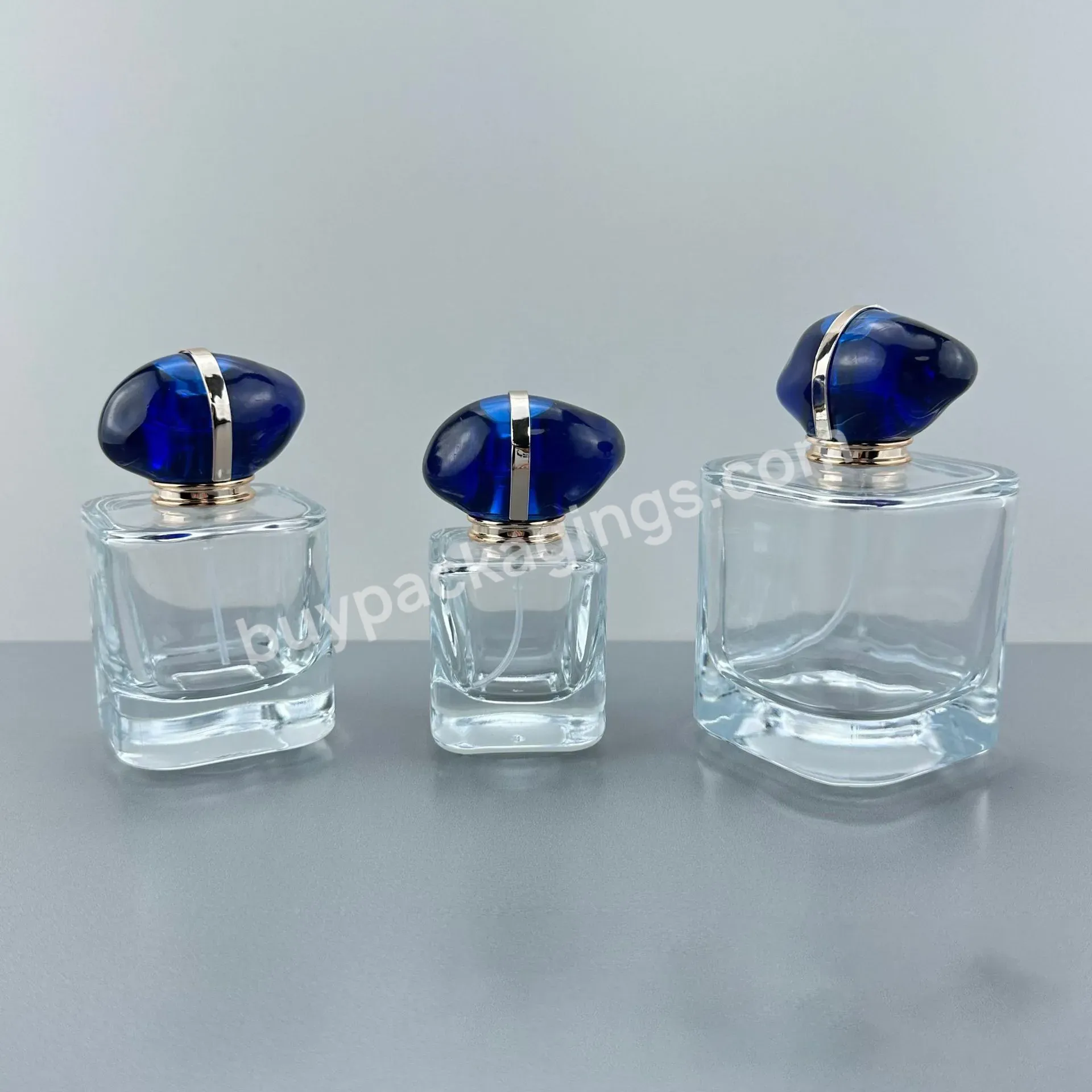 In Stock 30ml 50ml 100ml Square Glass Perfume Bottles Oil Fragrance Bottle Simple Perfume Bottle