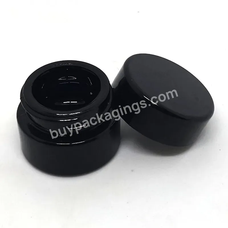 In Stock 5 G Small Eye Gel Cream Containers 5 Ml Black Uv Refillable Dark Violet Glass Jars With Lids