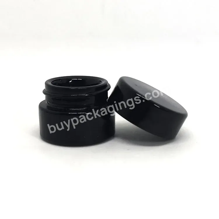 In Stock 5 G Small Eye Gel Cream Containers 5 Ml Black Uv Refillable Dark Violet Glass Jars With Lids