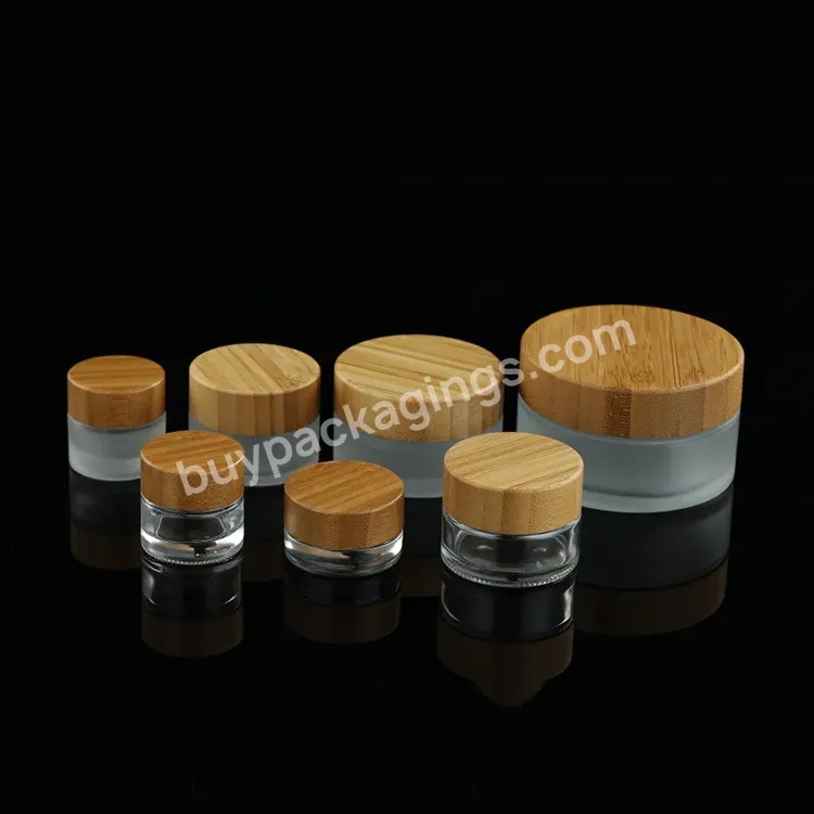 In Stock 5g 10g 15g 30g 50g 100g Empty Frosted Glass Wood Cosmetic Container Face Cream Jar With Bamboo Lid - Buy Wood Cream Jar,Hair Cream Jars,Cosmetic Container Face Cream Jar With Bamboo Lid.