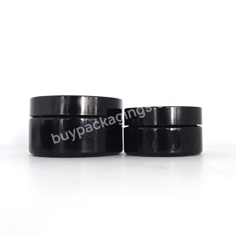 In Stock 5g 15g 30g 50g 100g 250g 500g Black Uv Smell Proof Refillable Tall Wide Mouth Dark Violet Glass Storage Containers Jar - Buy Black Glass Jar,Dark Violet Glass Jar,Uv Glass Jar.