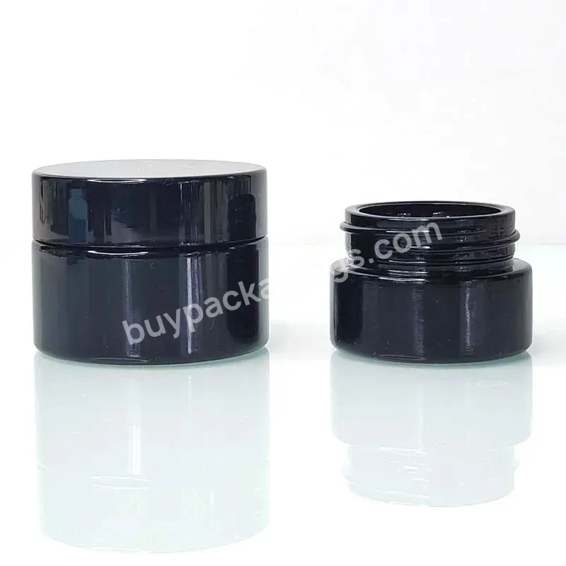 In Stock 5g 15g 30g 50g 100g Black Uv Proof Empty Wide Mouth Round Cream Container Violet Jar With Lid