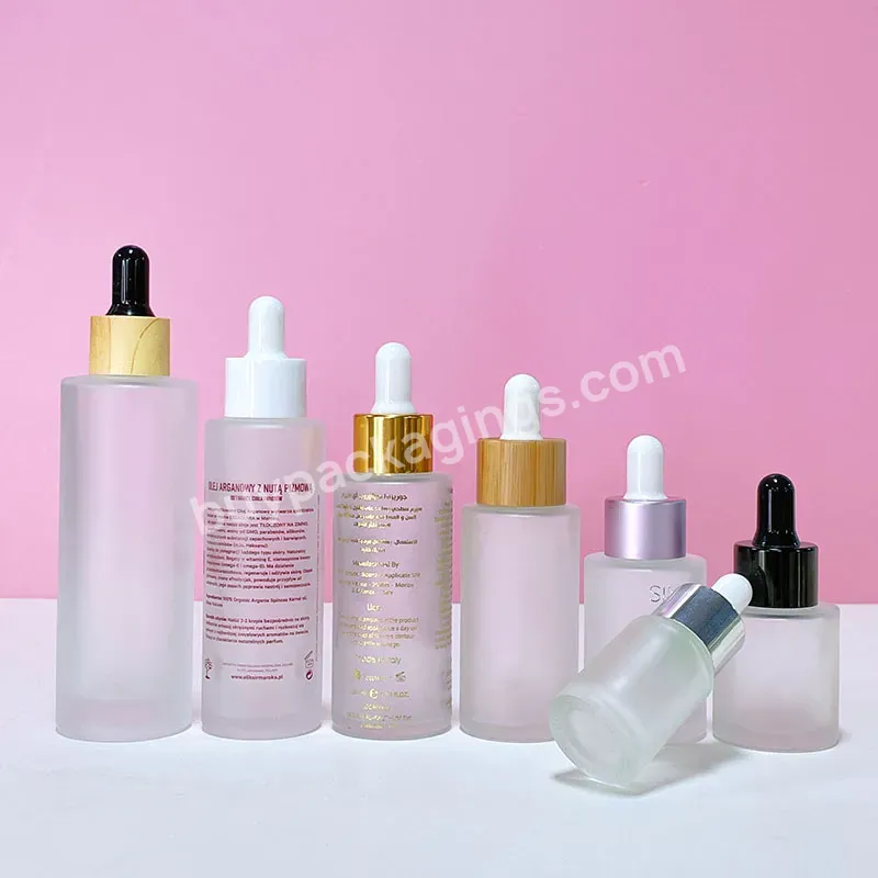 In Stock 5ml 10ml 15ml 20ml 30ml 50ml 100ml Frosted Clear Glass Cosmetic Essential Oil Dropper Bottle With Pipett