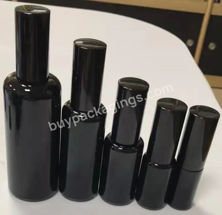 In Stock 5ml 10ml 15ml 20ml 30ml 50ml 100ml Glossy Black Glass Spray Perfume Bottle