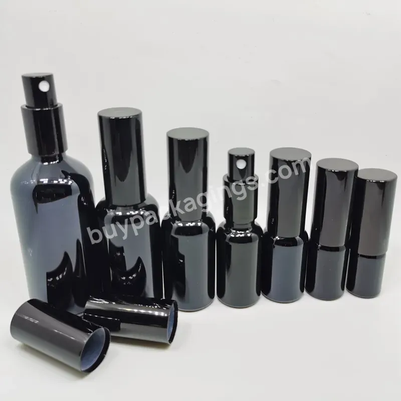 In Stock 5ml 10ml 15ml 20ml 30ml 50ml 100ml Glossy Black Glass Spray Perfume Bottle