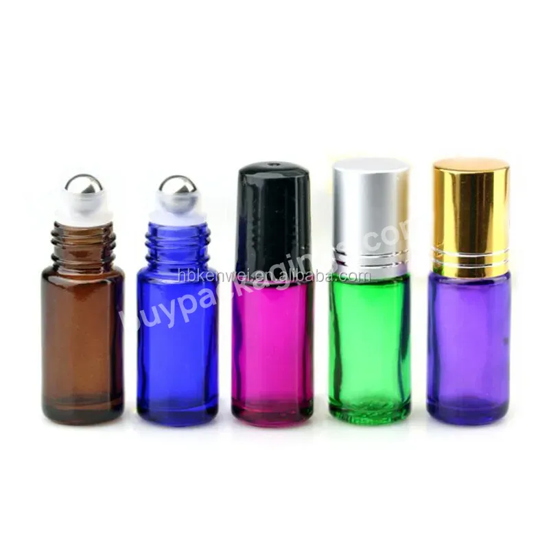 In Stock 5ml Thick Perfume Roll On Glass Bottles With Steel Ball