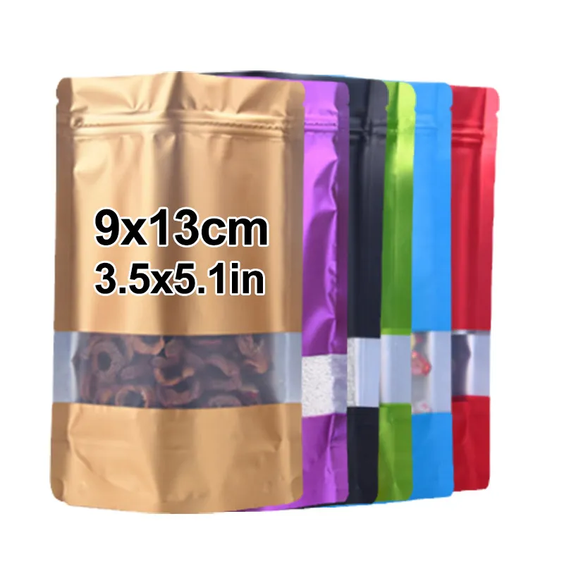 In Stock 9*13cm Resealable Package Design Ziplock Aluminum Aluminium Foil Plastic Zipper Bags For Food Packaging