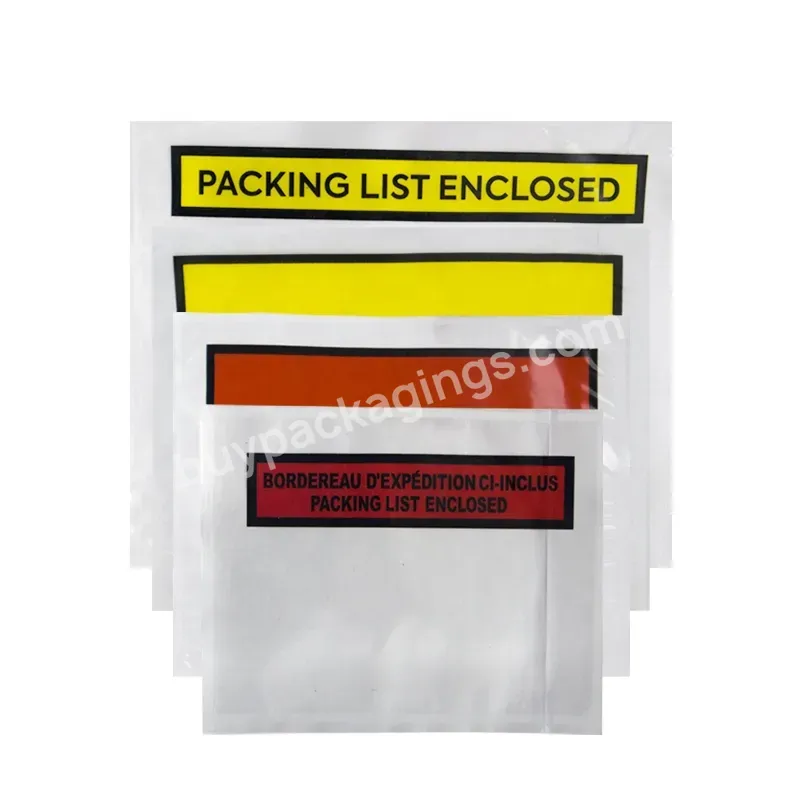 In-stock A6 Clear Packing List Pouch 10x6.5" Waterproof Invoice Enclosed Packaging List Envelopes Custom Consignment Note Pocket