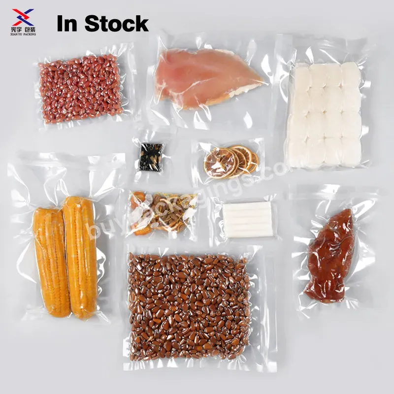 In Stock And Custom Clear Zip Lock Bag Food Vacuum Bag For Frozen Food