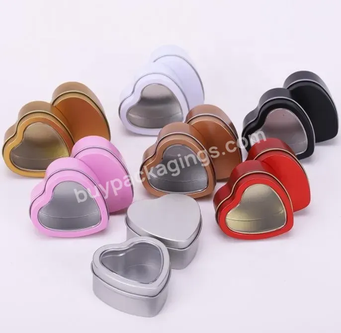 In-stock Aroma Candle Jar Open Windows Heart-shaped Iron Box Packaging Box