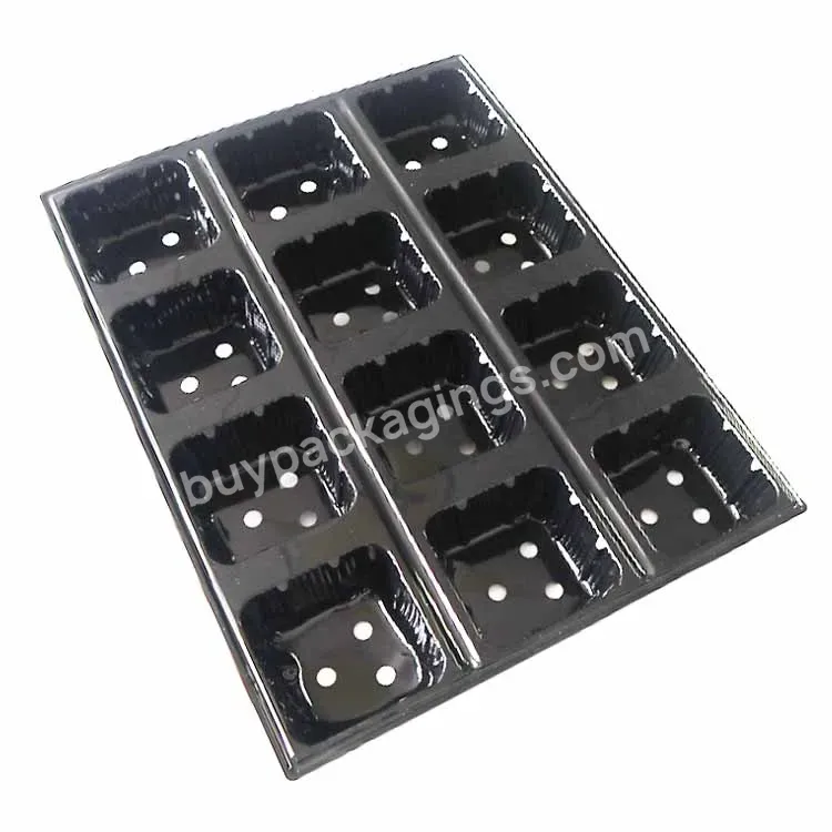 In-stock Black Plastic Containers For Seedlings 8 / 12 Cells Seed Starter Tray Microgreens Grow Tray