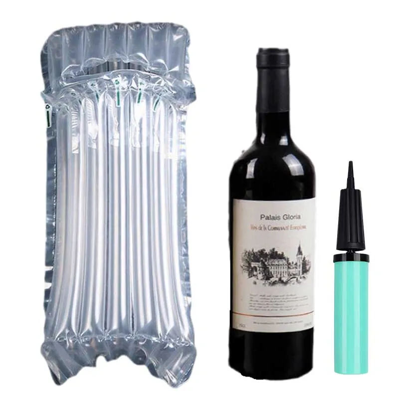 In Stock Blow Up Roll Cushion Inflatable Air Column Post Wine Plastic Packing Bubble Bags For Protective Shipping Wine Bottles