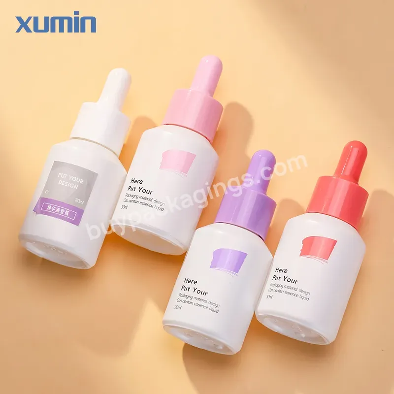 In Stock Color 30 Ml Pearly White Glass Dropper Bottle 30ml Dropper Serum Glass Bottle Essence Oil Dropper Bottle