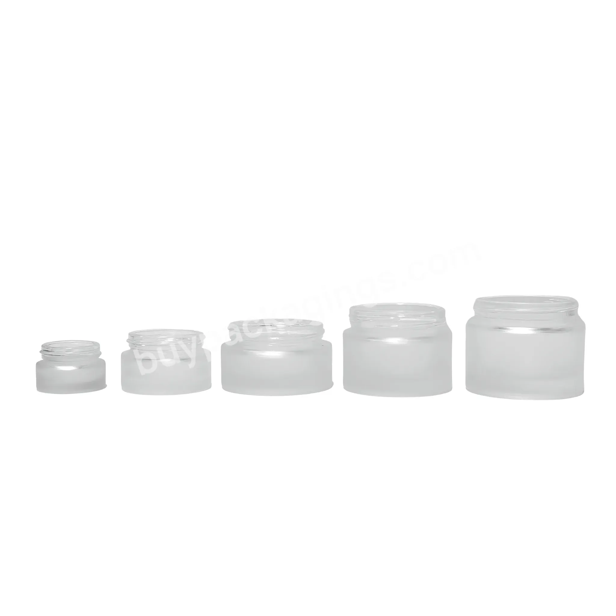 In Stock Cosmetic Frosted Clear Cream Jar 0.5oz 1oz 2oz Skin Care Eye Cream Body Butter Empty Glass Jar